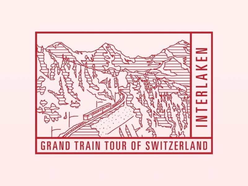 スイス　スタンプ　電車